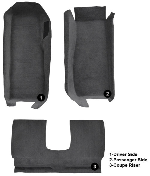 2005-2013 Chevrolet Corvette Coupe Front With Riser 912 Ebony Cutpile Mass