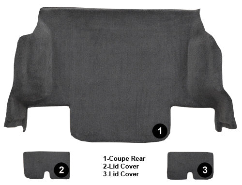 2005-2013 Chevrolet Corvette Coupe Rear With Pad 912 Ebony Cutpile