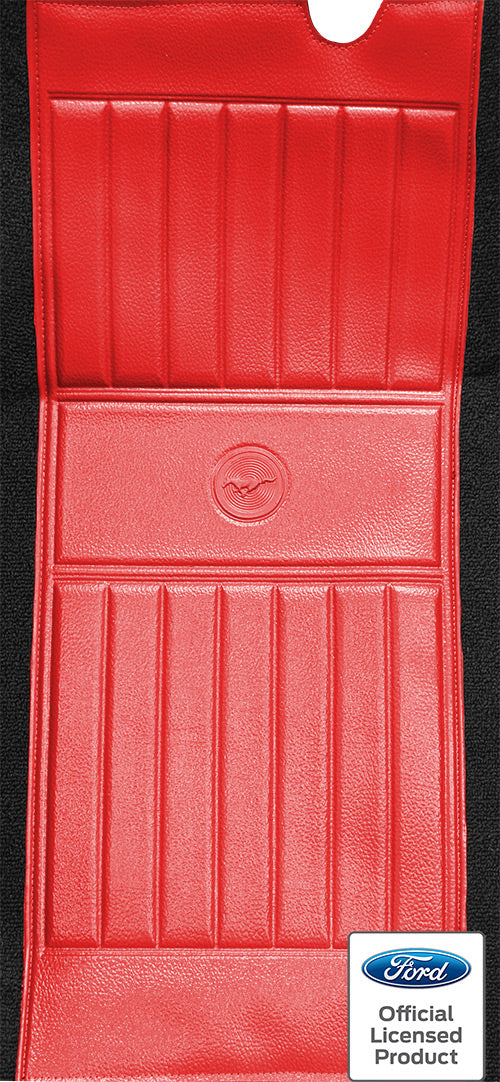 1971-1973 Ford Mustang Mach 1 With 2 Red Running Pony Inserts Without Shifter Cut Fastback 603 Medium Red Nylon