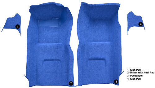 1965-1966 Chevrolet Corvette Fronts With Kick Panel Inserts No Pad 29 Midnight Blue Loop Mass