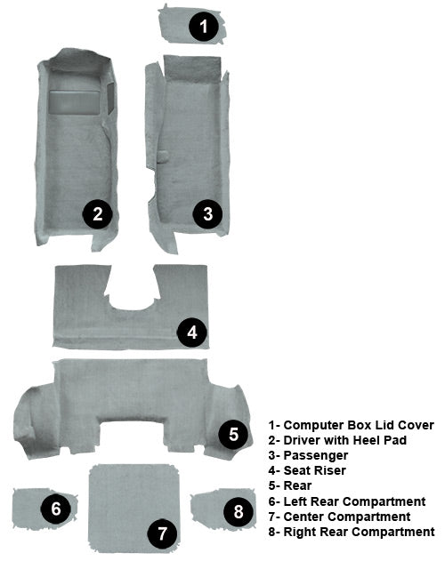 1997-2004 Chevrolet Corvette Coupe 801 Black Cutpile Mass
