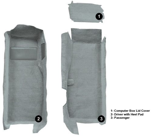 1997-2004 Chevrolet Corvette Coupe/Convertible Front Set 9779 Medium Gray / Pewter Cutpile Mass