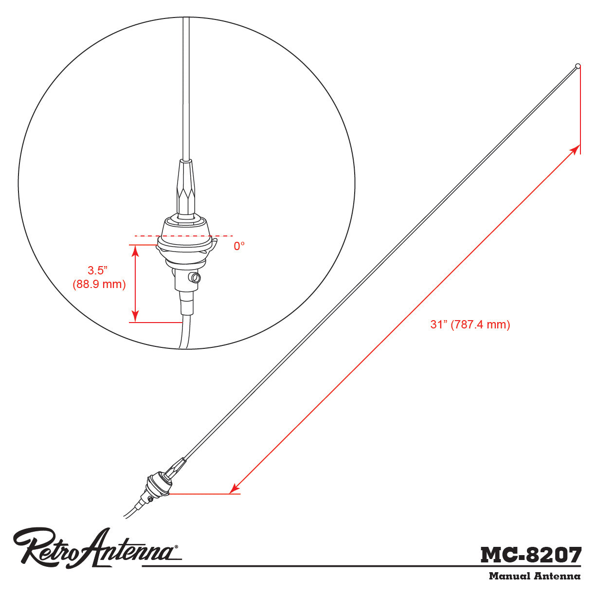 Universal 1982-2007 GM Replacement Antenna