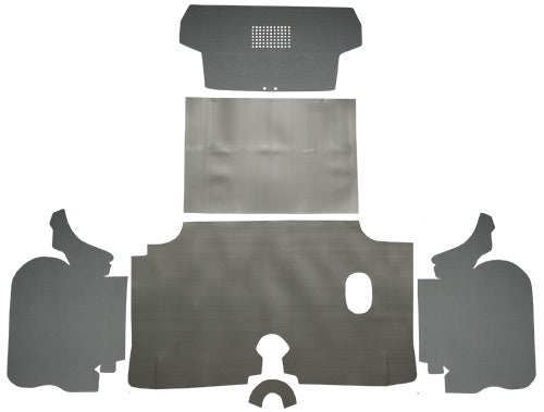 1960 Chevrolet Impala Kit With Boards Trunk Mat 26F Black & Gray Basket Fleece