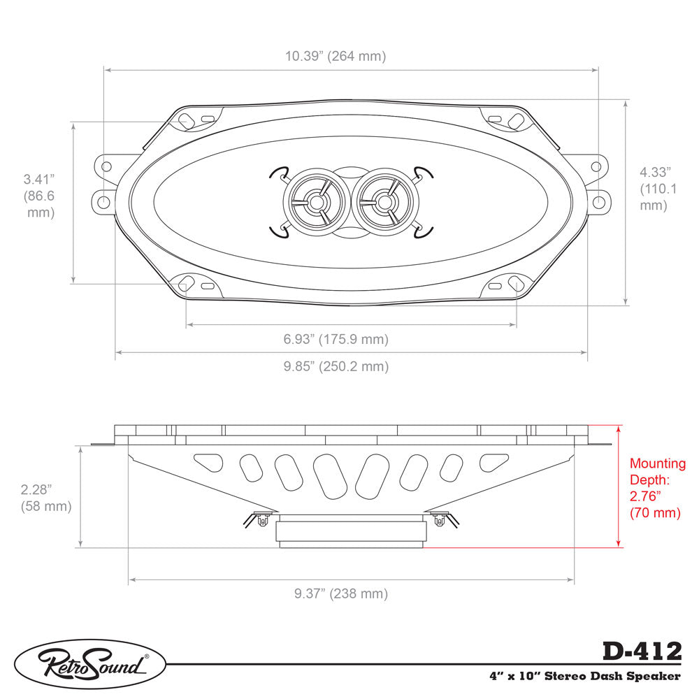 Standard Series Dash Replacement Speaker for 1970-1981 Pontiac Trans Am with Mono Factory Radio