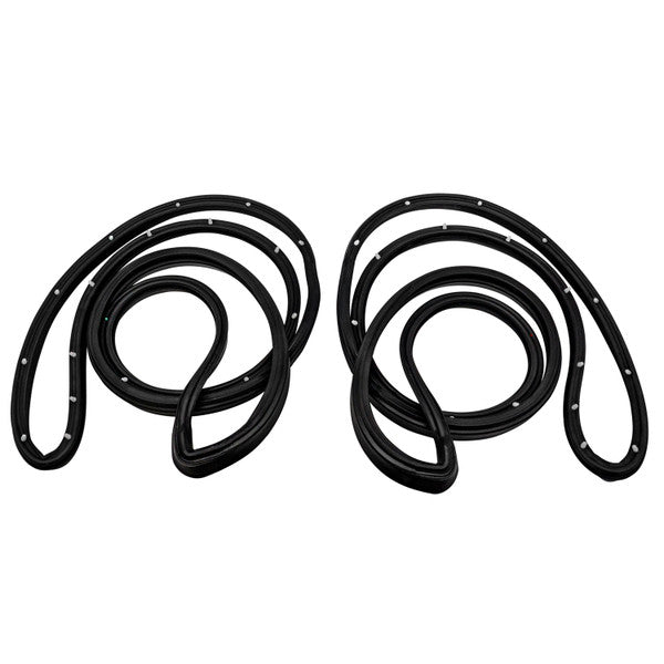 *1975–1979 GM X-Body (Nova, Ventura, Phoenix, Omega, Skylark, Apollo), 4-Dr Sedan; Rear Molded Door Seals, with Clips