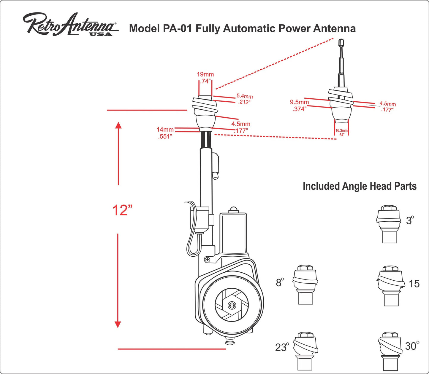 1990-2006 Dodge Stratus Fully Automatic Power Antenna
