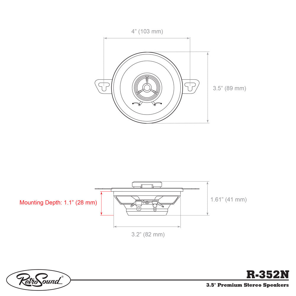 Stereo Dash Replacement Speakers for 1967-1976 Cadillac Calais With Stereo Factory Radio
