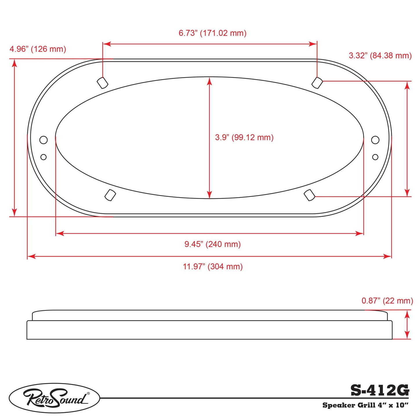 Speaker Grill 4 x 10"