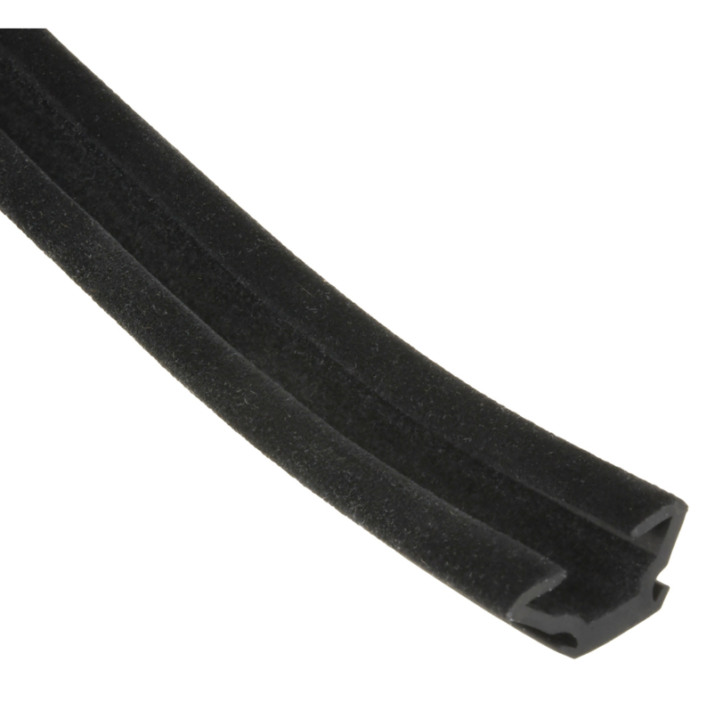1963-67 Ford/Mercury; Rubber Glass Run Channel Weatherstrip; Flexible Flocked