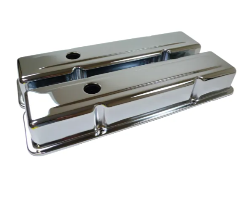 Chrome Steel SBC Valve Covers Pair
