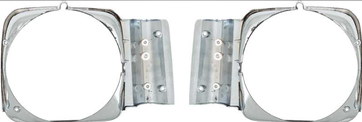 1969-72 Chevrolet Nova Die Cast Headlamp Bezels - LH & RH Pair