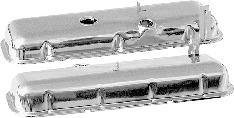 *1965-91 Chevrolet; Chrome Valve Covers; 8 Cylinder 396ci, 454ci; Big Block; with Oil Drippers; Pair