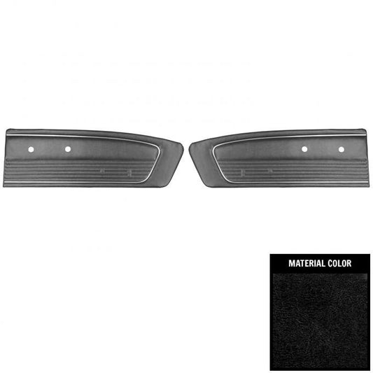 *1966 Ford Mustang; Standard Front Door Panels - Black