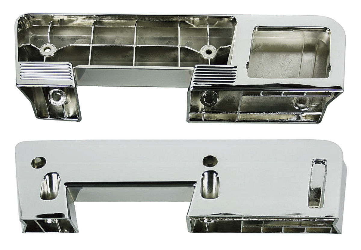 *1960-1967 GM Skylark Chevelle El Camino Cutlass GTO LeMans Tempest; Rear Armrest Base - Chrome, Pair