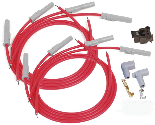 MSD #31199 Super Conductor Spark Plug Wire Set, 8 Cylinder Multi-Angle Plug, Socket/HEI