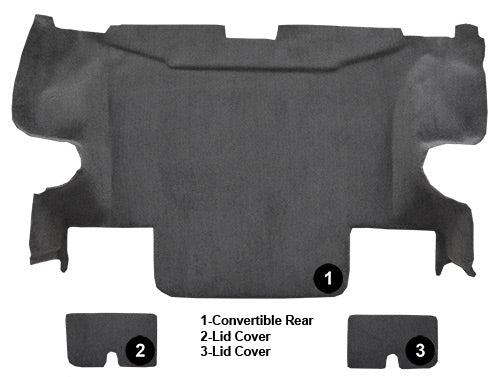 2005-2013 Chevrolet Corvette Convertible Rear With Pad 912 Ebony Cutpile