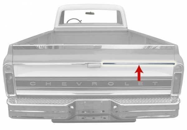 *1967-72 Chevrolet, GMC, Truck; Upper Tailgate Molding - Driver