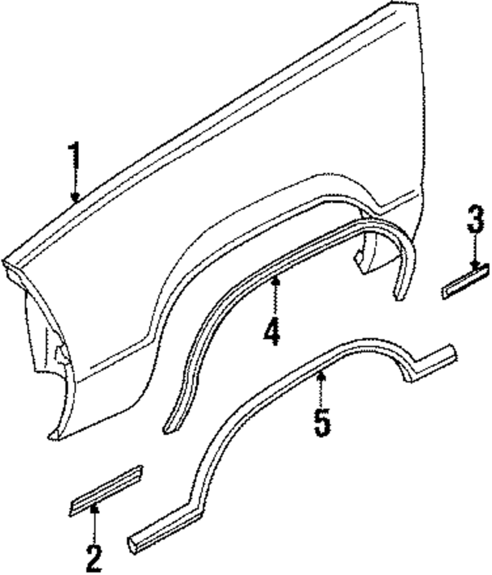 *1982-87 Chevrolet El Camino; Front Wheel Well Molding - Driver