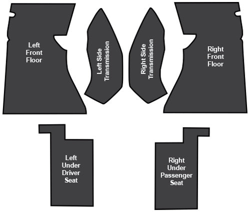 1953-1962 Chevrolet Corvette Sound Deadener 6pc Mastic with Pad