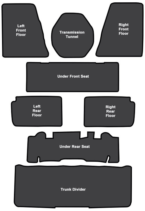 1962-1967 Chevrolet Chevy II Nova Sound Deadener 8pc EVA