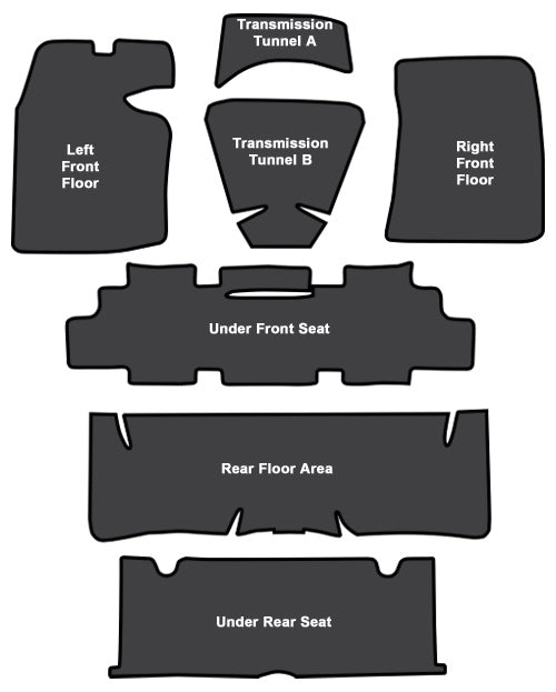 1964-1967 Oldsmobile Cutlass Sound Deadener 7pc EVA