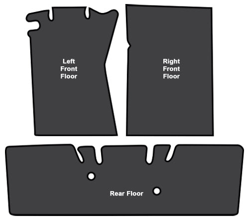 1965-1973 Ford Mustang Convertible Sound Dead Pass Area 3pc EVA