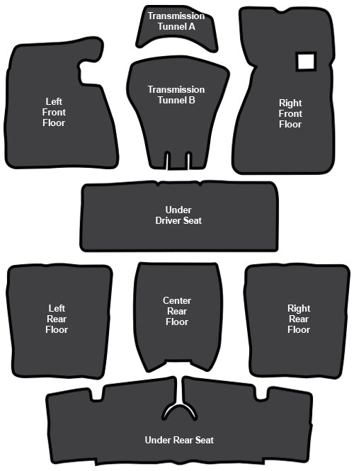 1965-1970 Chevrolet Biscayne Sound Deadener 9pc EVA