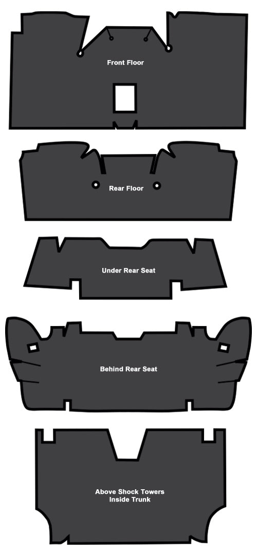 1971-1973 Mercury Cougar Coupe Sound Deadener 5pc EVA