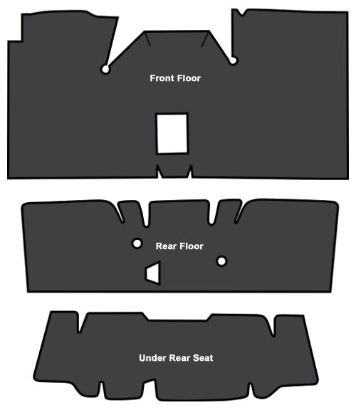 1969-1970 Mercury Cougar Convertible Sound Dead Pass Area 3pc EVA