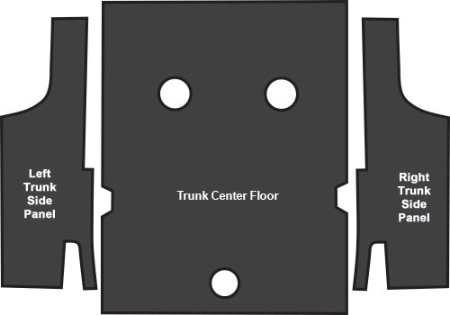 1968-1970 Mercury Cougar Coupe Trunk Area Sound Deadener 3pc EVA