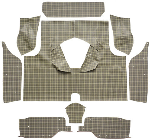 1958-1960 Ford Thunderbird Trunk Mat Hardtop With Boards 25F Black & Gray Small Plaid Fleece