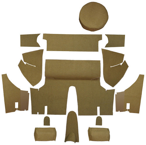1971-1973 Ford Mustang Coupe Trunk Kit With Boards Trunk Mat 620 Ginger Nylon