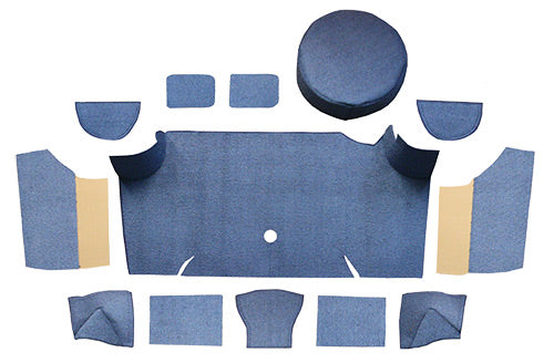1967-1968 Ford Mustang Fastback Trunk Kit With Boards Trunk Mat 625 Maroon Nylon