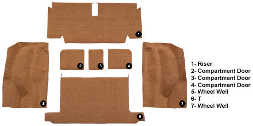 1971-1972 Chevrolet Corvette Roadster Rear With Pad 801 Black Cutpile