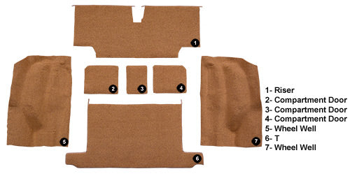 1973-1975 Chevrolet Corvette Roadster Rear With Pad 4305 Oxblood Cutpile