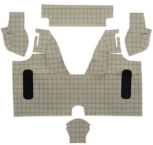 1958-1959 Ford Thunderbird Trunk Mat Convertible Without Boards 25F Black & Gray Small Plaid Fleece
