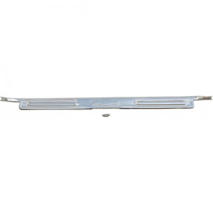 *1967-72 Chevrolet Truck; Sill Plate, w/ "Bow-Tie" Emblem - Polished Stainless Steel