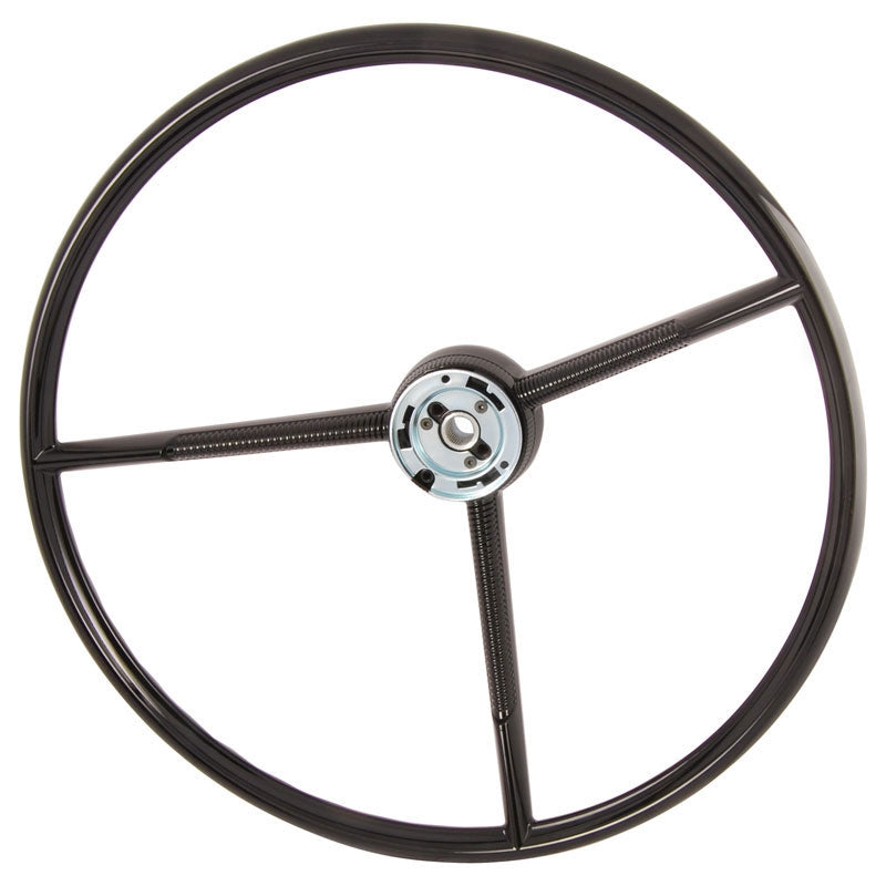 Dennis Carpenter - 3 Spoke Steering Wheel In Black - 1961-70 Ford Truck, 1960-63 Ford Falcon, 1960-63 Mercury Comet