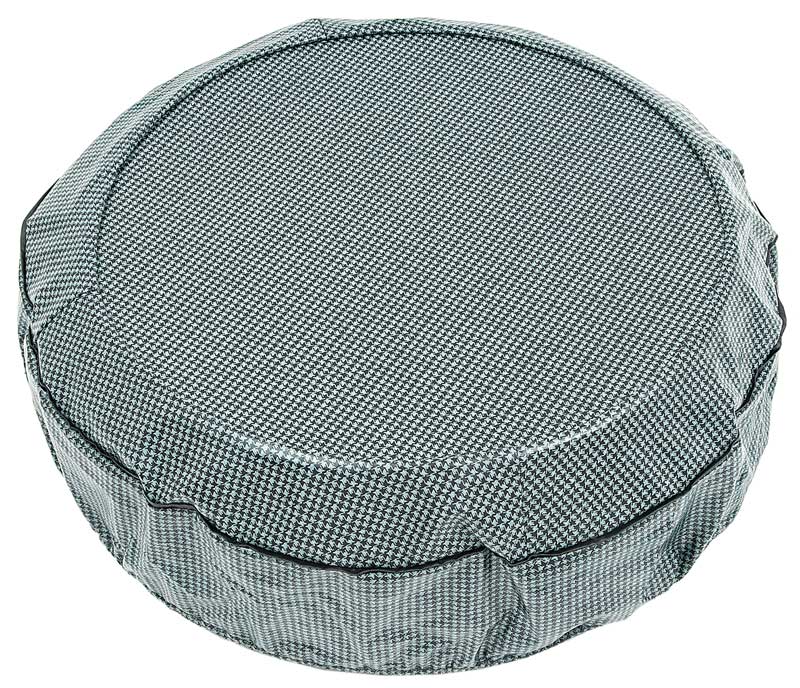 *1962-79 GM, Nova, Camaro, Firebird, Impala; Spare Tire Cover w/ Fiberboard, 15" - Black/Aqua Houndstooth