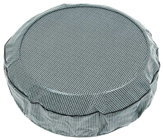 *1962-79 GM, Nova, Camaro, Firebird, Impala; Spare Tire Cover w/ Fiberboard, 15" - Black/Aqua Houndstooth