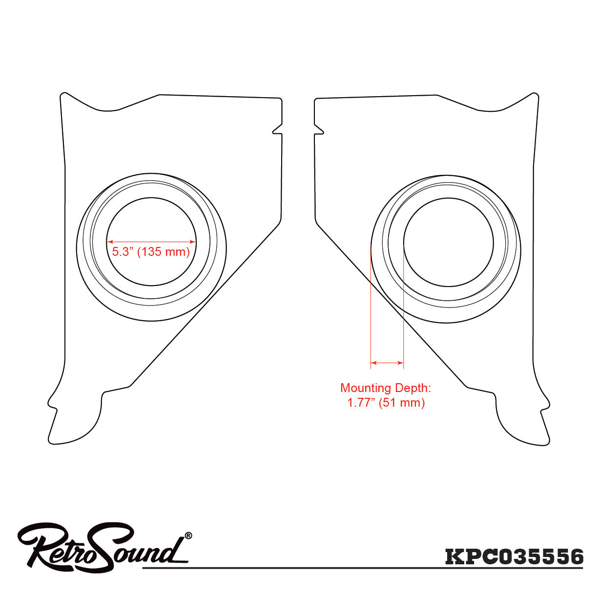 Kick Panels for 1955-1956 Chevrolet Bel Air, Nomad, 150, 210