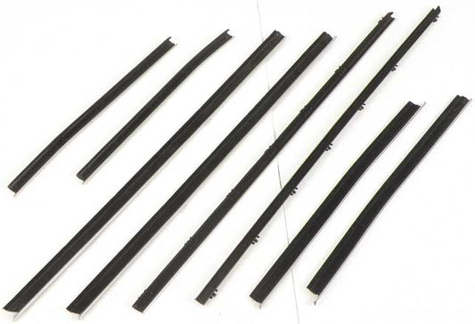 *1969-70 Dodge Coronet, Convertible; Horizontal Door & Quarter Window Glass Run Windowfelt Set, Inner & Outer (8pcs)