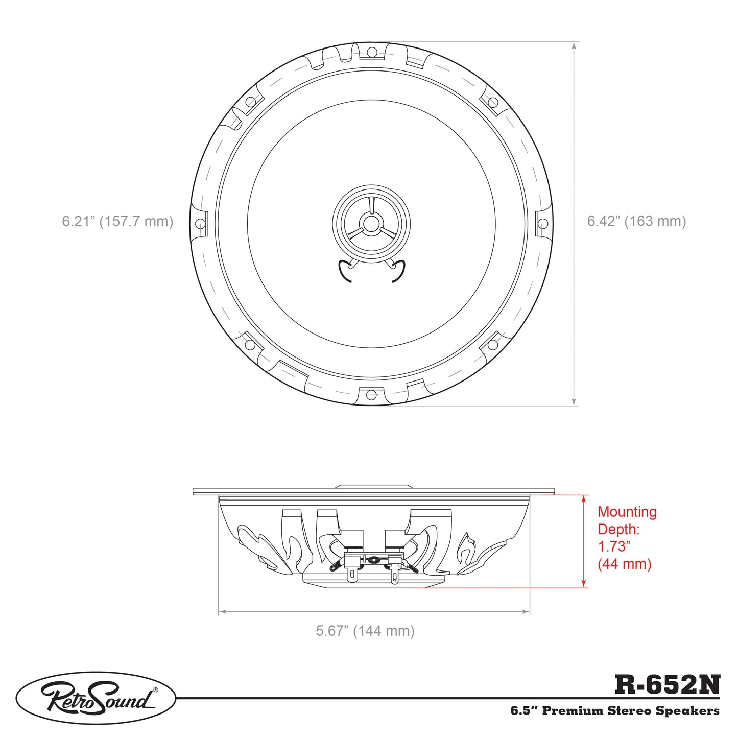 6.5-Inch Premium Ultra-thin GMC Safari Rear Door Replacement Speakers