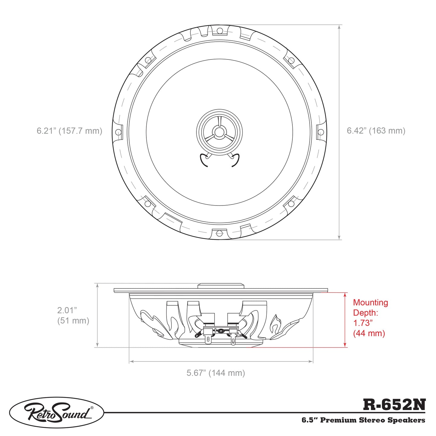 6.5-Inch Front Door Replacement Speakers for Ford F-Series Trucks