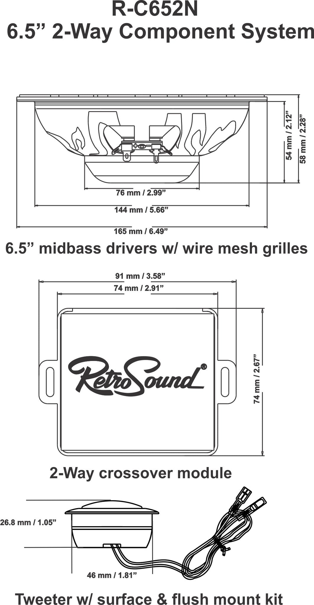 RetroSound® Premium Component Speaker System 6.5" - Final Sale
