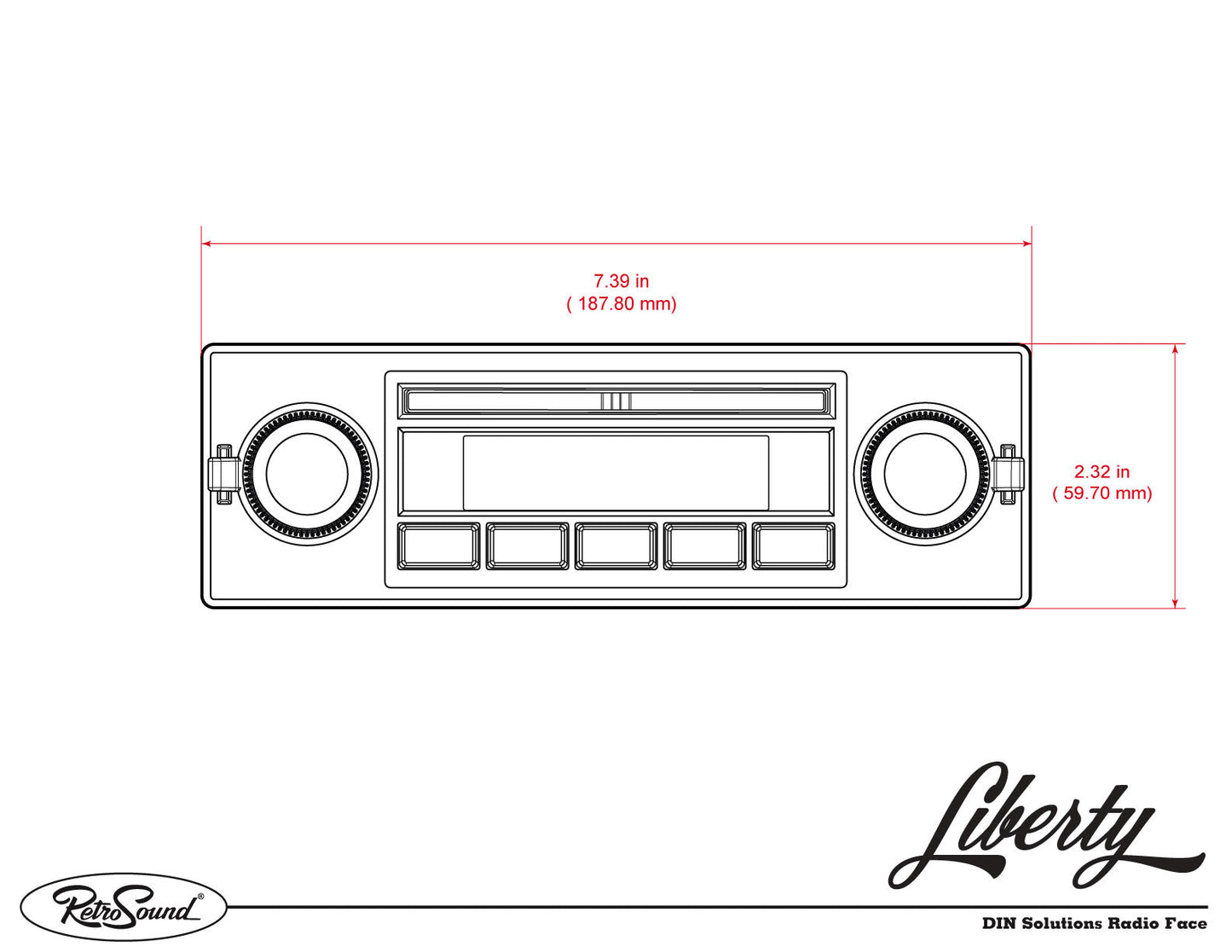 RetroSound Liberty Single DIN Radio
