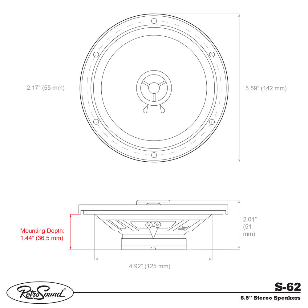 6.5-Inch Standard Series Geo Metro Front Door Replacement Speakers