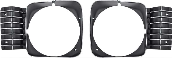 1969-72 Chevrolet Nova Die Cast Headlamp Bezels - LH & RH Pair
