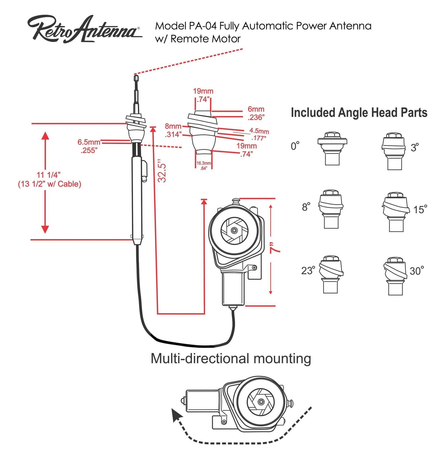 1955-1959 Chevrolet Truck Fully Automatic Power Antenna